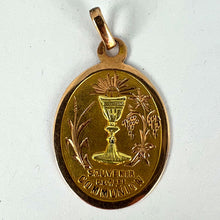 Load image into Gallery viewer, French First Communion 18K Rose Yellow Gold Medal Pendant