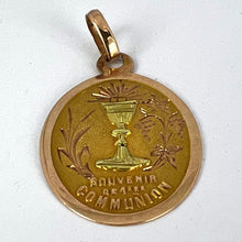 Load image into Gallery viewer, French First Communion 18K Rose Yellow Gold Medal Pendant