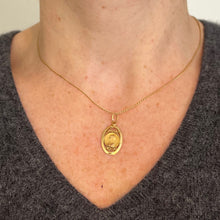 Load image into Gallery viewer, French Virgin Mary 18K Yellow Gold Filigree Charm Pendant Medal