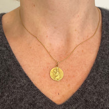 Load image into Gallery viewer, French OBC Saint Christopher Lightning Strike 18K Yellow Gold Pendant Medal