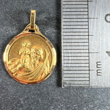 Load image into Gallery viewer, Vintage French St Christopher 18K Yellow Gold Religious Medal Pendant