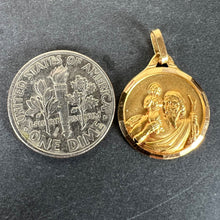 Load image into Gallery viewer, Vintage French St Christopher 18K Yellow Gold Religious Medal Pendant