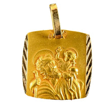 Load image into Gallery viewer, French 18K Yellow Gold Saint Christopher Religious Charm Pendant