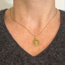 Load image into Gallery viewer, French Dropsy Virgin Mary 18K Yellow Gold Medal Charm Pendant