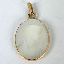 Load image into Gallery viewer, French Virgin Mary Mother of Pearl 18K Yellow Gold Charm Pendant