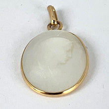 Load image into Gallery viewer, French Virgin Mary Mother of Pearl 18K Yellow Gold Charm Pendant