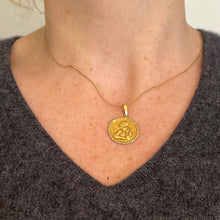 Load image into Gallery viewer, French Raphael’s Cherub 18K Yellow Gold Charm Medal Pendant