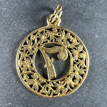 Load image into Gallery viewer, Lucky 'Number 7' Four Leaf Clover 18K Yellow Gold Good Luck Charm Pendant