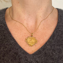 Load image into Gallery viewer, French Good Luck Elephant Four Leaf Clover 18K Yellow Gold Lucky Charm Pendant