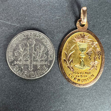 Load image into Gallery viewer, French First Communion 18K Rose Yellow Gold Medal Pendant