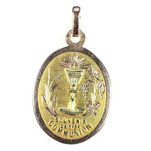 Load image into Gallery viewer, French First Communion 18K Rose Yellow Gold Medal Pendant