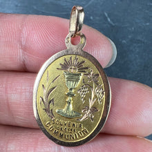Load image into Gallery viewer, French First Communion 18K Rose Yellow Gold Medal Pendant