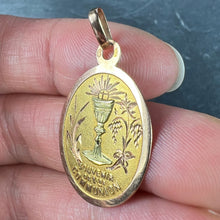 Load image into Gallery viewer, French First Communion 18K Rose Yellow Gold Medal Pendant