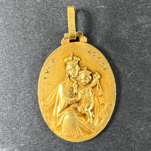 Load image into Gallery viewer, Perriat French Sacred Heart Madonna and Child 18K Yellow Gold Medal Pendant