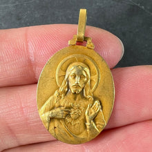 Load image into Gallery viewer, Perriat French Sacred Heart Madonna and Child 18K Yellow Gold Medal Pendant