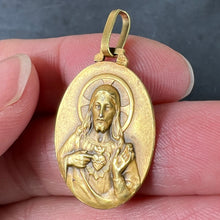 Load image into Gallery viewer, Perriat French Sacred Heart Madonna and Child 18K Yellow Gold Medal Pendant