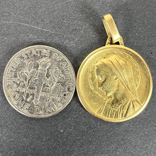 Load image into Gallery viewer, French Dropsy Virgin Mary 18K Yellow Gold Religious Medal Pendant