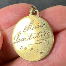 Load image into Gallery viewer, French Dropsy Virgin Mary 18K Yellow Gold Religious Medal Pendant