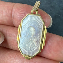 Load image into Gallery viewer, French St Therese Mother of Pearl 18K Yellow Gold Charm Pendant