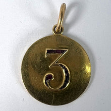 Load image into Gallery viewer, Lucky 'Number 3' Baguette Cut Ruby 18K Yellow Gold Good Luck Charm Pendant