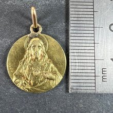Load image into Gallery viewer, French Sacred Heart Madonna and Child 18K Yellow Gold Medal Pendant