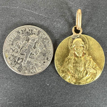 Load image into Gallery viewer, French Sacred Heart Madonna and Child 18K Yellow Gold Medal Pendant
