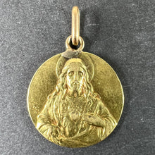 Load image into Gallery viewer, French Sacred Heart Madonna and Child 18K Yellow Gold Medal Pendant