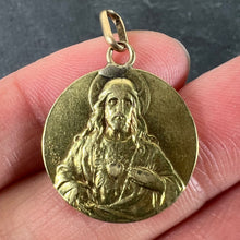 Load image into Gallery viewer, French Sacred Heart Madonna and Child 18K Yellow Gold Medal Pendant