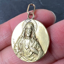 Load image into Gallery viewer, French Sacred Heart Madonna and Child 18K Yellow Gold Medal Pendant