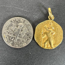Load image into Gallery viewer, French Tricard Saint Christopher 18K Yellow Gold Charm Pendant Medal