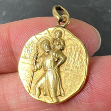Load image into Gallery viewer, French Tricard Saint Christopher 18K Yellow Gold Charm Pendant Medal