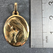 Load image into Gallery viewer, Monier Perriat French Virgin Mary Oval 18K Yellow Gold Pendant Medal