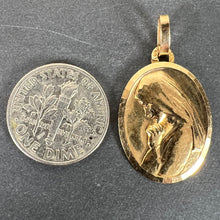 Load image into Gallery viewer, Monier Perriat French Virgin Mary Oval 18K Yellow Gold Pendant Medal