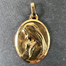 Load image into Gallery viewer, Monier Perriat French Virgin Mary Oval 18K Yellow Gold Pendant Medal