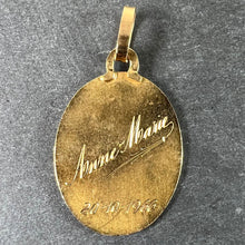 Load image into Gallery viewer, Monier Perriat French Virgin Mary Oval 18K Yellow Gold Pendant Medal
