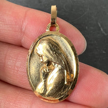 Load image into Gallery viewer, Monier Perriat French Virgin Mary Oval 18K Yellow Gold Pendant Medal
