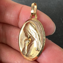 Load image into Gallery viewer, Monier Perriat French Virgin Mary Oval 18K Yellow Gold Pendant Medal