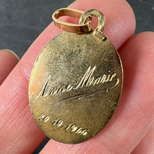Load image into Gallery viewer, Monier Perriat French Virgin Mary Oval 18K Yellow Gold Pendant Medal