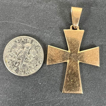 Load image into Gallery viewer, French 18K Rose Gold Tapered Arms Cross Pendant