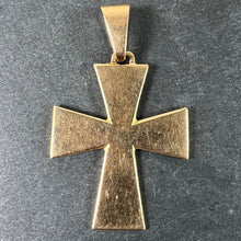 Load image into Gallery viewer, French 18K Rose Gold Tapered Arms Cross Pendant