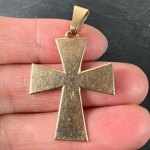 Load image into Gallery viewer, French 18K Rose Gold Tapered Arms Cross Pendant
