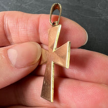 Load image into Gallery viewer, French 18K Rose Gold Tapered Arms Cross Pendant