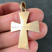 Load image into Gallery viewer, French 18K Rose Gold Tapered Arms Cross Pendant