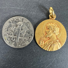 Load image into Gallery viewer, French Saint Peter 18K Yellow Gold Charm Pendant Medal