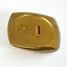 Load image into Gallery viewer, Augis French Plus Qu’Hier Ruby Diamond 18K Yellow Gold Love Charm Pendant
