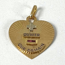 Load image into Gallery viewer, Augis More Than Yesterday Heart 18K Yellow White Gold Synthetic Ruby Love Pendant