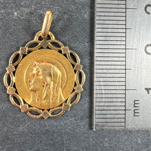 Load image into Gallery viewer, French Pageri Perroud Virgin Mary 18K Yellow Gold Framed Medal Pendant