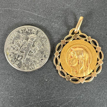 Load image into Gallery viewer, French Pageri Perroud Virgin Mary 18K Yellow Gold Framed Medal Pendant