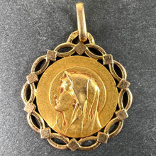 Load image into Gallery viewer, French Pageri Perroud Virgin Mary 18K Yellow Gold Framed Medal Pendant