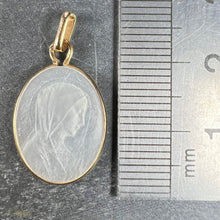 Load image into Gallery viewer, French Virgin Mary Mother of Pearl 18K Yellow Gold Charm Pendant